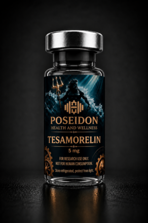 tesamorelin 5mg research peptide by poseidon health and wellness