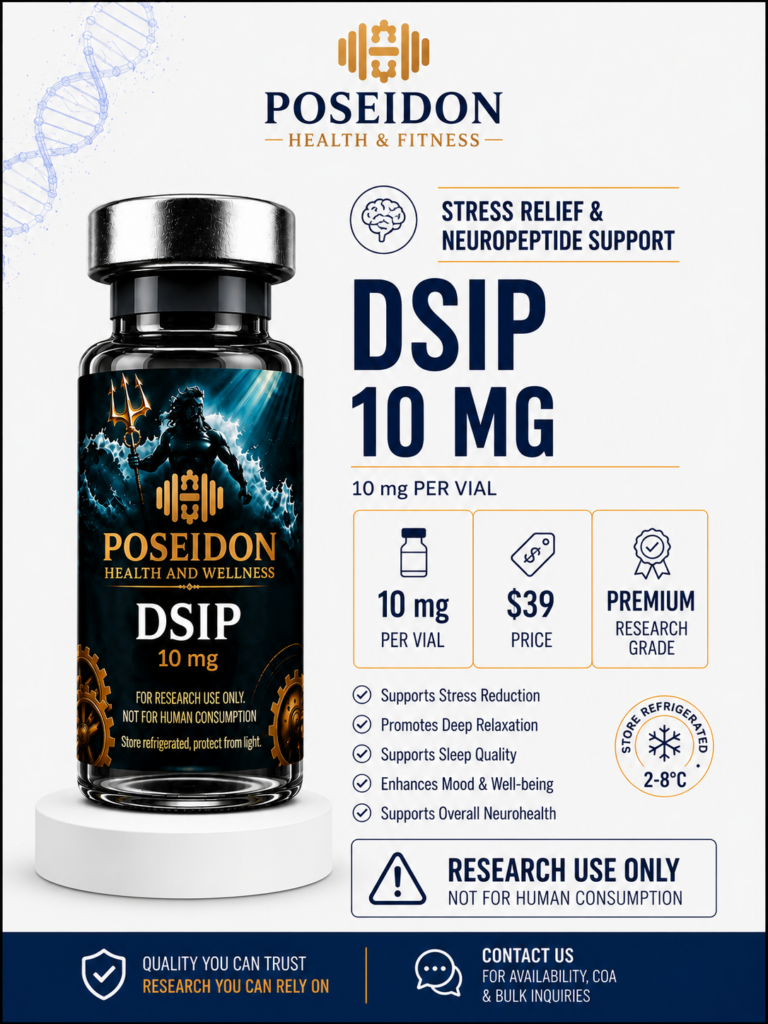dsip 10mg ps research peptide by poseidon health and wellness