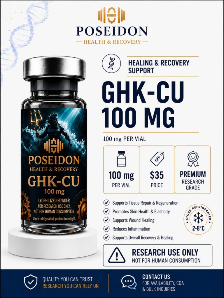 ghk cu 100mg ps research peptide by poseidon health and wellness