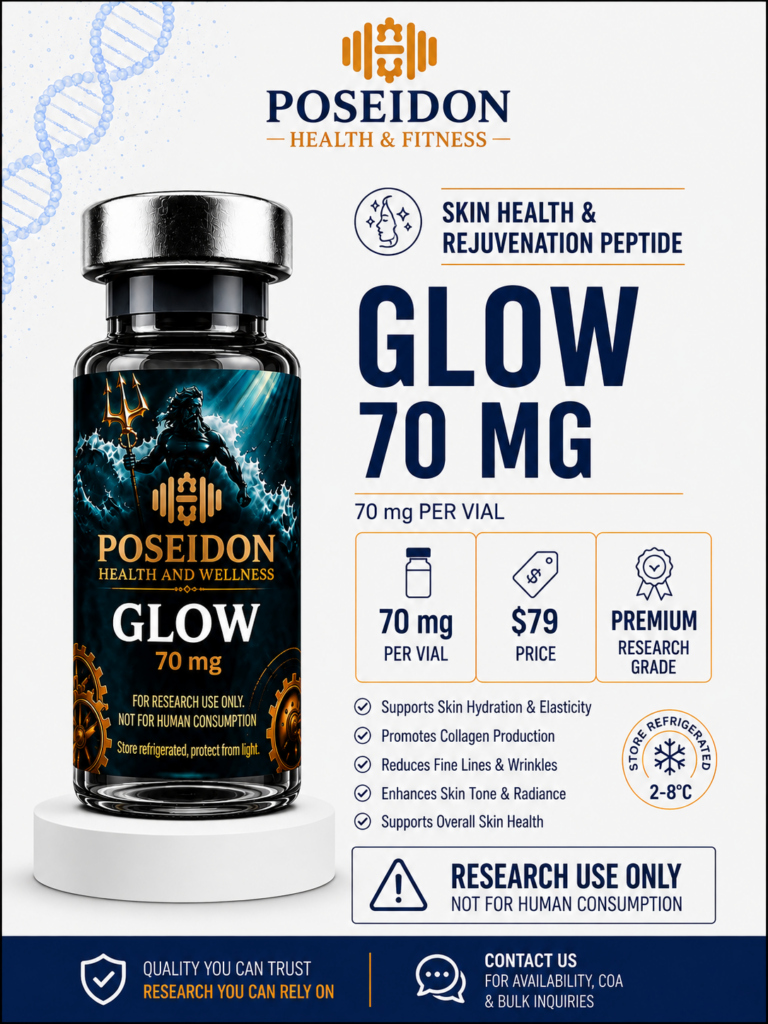 glow 70mg ps research peptide by poseidon health and wellness
